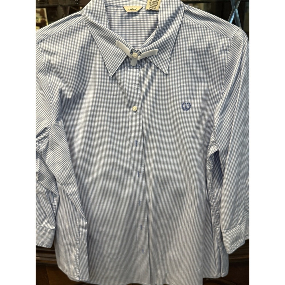 IZOD Light Blue Button Down Golf Shirt / Recently Dry Cleaned